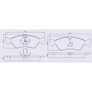 4 Plaquettes de frein pour MERCEDES Sprinter et VOLKSWAGEN - Ref : MDP1045