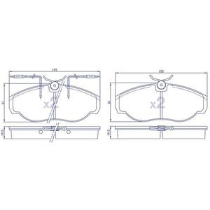 4 Plaquettes de frein avant pour CITROEN / PEUGEOT / RENAULT / FIAT