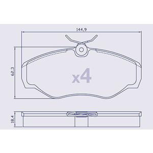 4 Plaquettes de frein avant pour NISSAN / OPEL / RENAULT - 6025371279