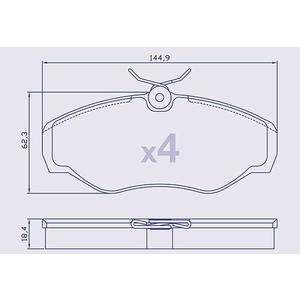 4 Plaquettes de frein avant pour NISSAN / OPEL / RENAULT - 6025371279