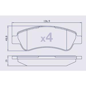 4 plaquettes de frein pour FIAT et PEUGEOT - Ref : MVP2000