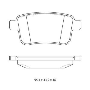 4 plaquettes de frein arrière pour MERCEDES Citan et RENAULT Kangoo - 24692009205/3