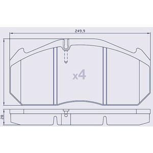 4 Plaquettes de frein avant pour RENAULT R-Series, AE - Series Magnum / PRE - 5001020306