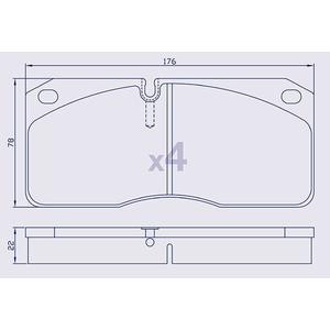 4 plaquettes de frein pour remorque, étrier Knorr D430 - 82854085340