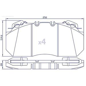 4 Plaquettes de frein pour RVI AE/PREMIUM avec accessoires - WVA 29090