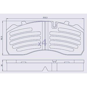 4 Plaquettes de frein pour DAF  /IVECO / MAN / MERCEDES - WVA 29095 - Ref : OEM910001-01