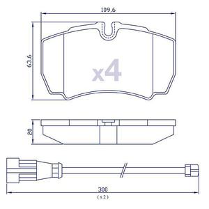 4 plaquettes de frein pour IVECO Daily 2/3