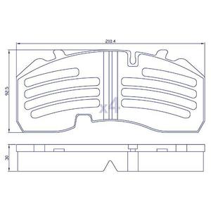 4 Plaquettes de frein arrière pour REMORQUE,BPW, KNORR - Ref : 29165009203