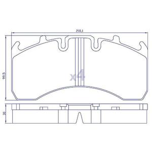 4 plaquettes de frein DX195