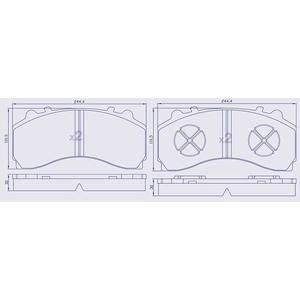 4 Plaquettes de frein avant pour MERCEDES Actros pour étrier SM7 - WVA 29246