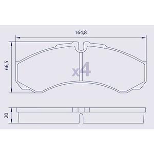 4 Plaquettes de frein avant et arrière pour IVECO Daily Series II - WVA 29357