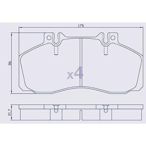 4 Plaquettes de frein pour MERCEDES SPRINTER(905),VARIO,MEDIO,T2 SERIE - Ref : 29835009205