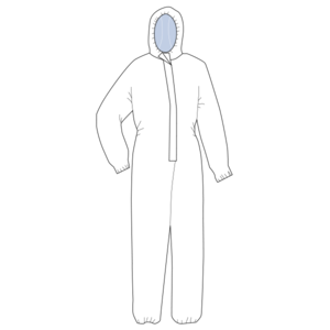 Combinaison à capuche blanche pour chimie légère