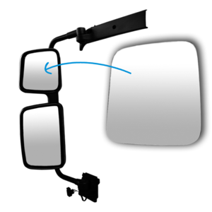 Glace rétroviseur grand angle gauche pour RENAULT Premium 2