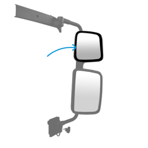 Coque noire rétroviseur grand angle droite, pour RENAULT Premium 2