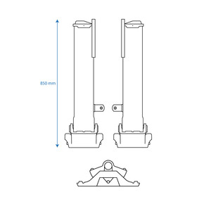 Jeu de béquilles MODUL B, patin S, pour semi-remorque PL, 5 trous