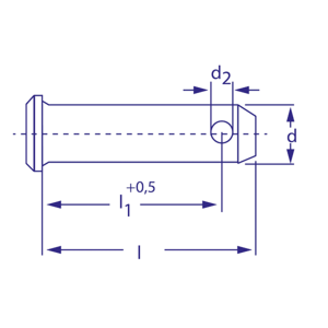 Axe de chape 45 mm, diamètre 14 mm