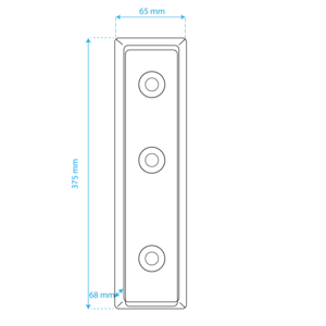 Butoir caoutchouc noir 375 X 65 X 68