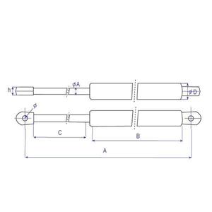 Compas à gaz 80KP course 250mm tige 10   800N