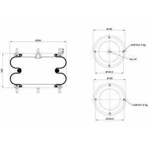 Soufflet assemblé 8x2 + plaque EA centrale