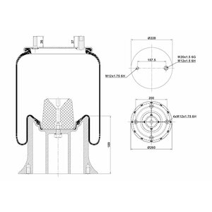 Coussin complet piston aluminium 4 fixations