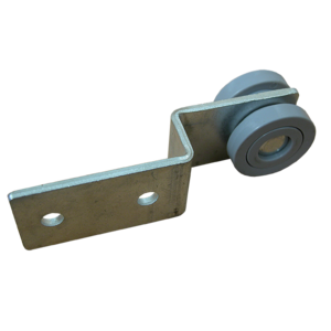 Roulette déportée pour montant latéral, pour remorque PL