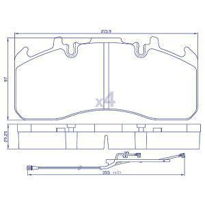 4 Plaquettes de frein pour RENAULT / VOLVO - 20568712 - Ref : MDP5102SK