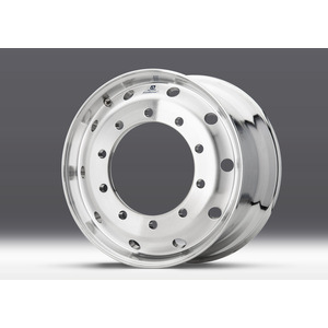 Roue alu 22.5x11.75 - dép. 120 mm - capacité 5000 kg, perçage 26 mm - Brossée